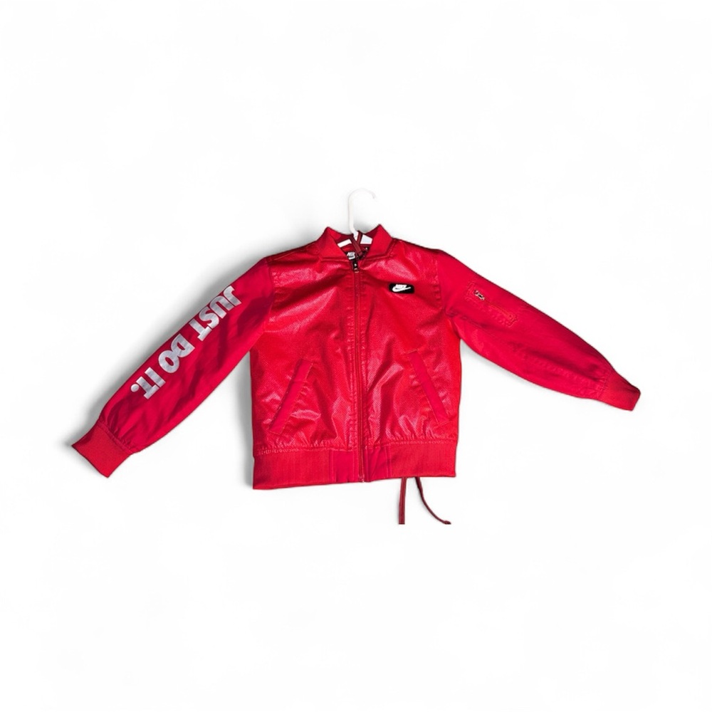 Nike Red Jacket with Bold Sleeve Text
